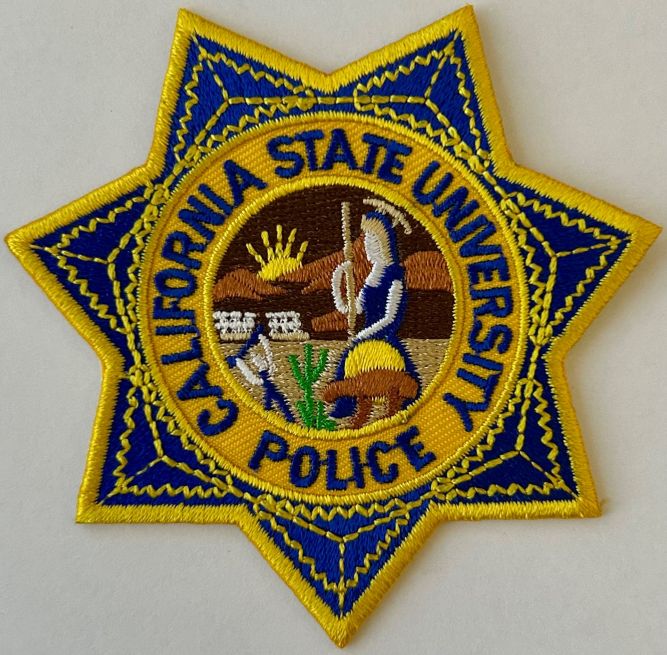 CALIFORNIA STATE UNIVERSITY POLICE BADGE PATCH - SEW ON.